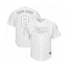 Men's Tampa Bay Rays #8 Brandon Lowe  Bamm-Bamm Authentic White 2019 Players Weekend Baseball Jersey