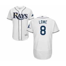 Men's Tampa Bay Rays #8 Brandon Lowe Home White Home Flex Base Authentic Collection Baseball Jersey