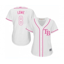 Women's Tampa Bay Rays #8 Brandon Lowe Replica White Fashion Cool Base Baseball Jersey