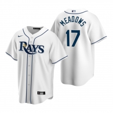 Men's Nike Tampa Bay Rays #17 Austin Meadows White Home Stitched Baseball Jersey