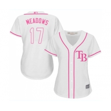 Women's Tampa Bay Rays #17 Austin Meadows Replica White Fashion Cool Base Baseball Jersey