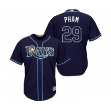 Men's Tampa Bay Rays #29 Tommy Pham Replica Navy Blue Alternate Cool Base Baseball Jersey