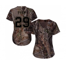 Women's Tampa Bay Rays #29 Tommy Pham Authentic Camo Realtree Collection Flex Base Baseball Jersey