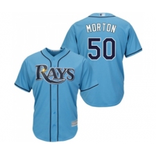 Men's Tampa Bay Rays #50 Charlie Morton Replica Light Blue Alternate 2 Cool Base Baseball Jersey