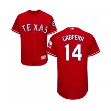 Men's Texas Rangers #14 Asdrubal Cabrera Red Alternate Flex Base Authentic Collection Baseball Jersey