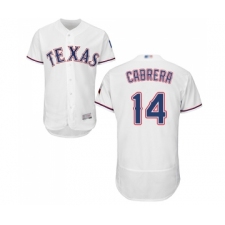 Men's Texas Rangers #14 Asdrubal Cabrera White Home Flex Base Authentic Collection Baseball Jersey