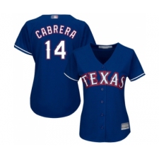 Women's Texas Rangers #14 Asdrubal Cabrera Replica Royal Blue Alternate 2 Cool Base Baseball Jersey