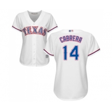 Women's Texas Rangers #14 Asdrubal Cabrera Replica White Home Cool Base Baseball Jersey