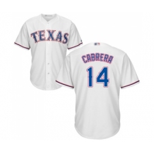 Youth Texas Rangers #14 Asdrubal Cabrera Replica White Home Cool Base Baseball Jersey