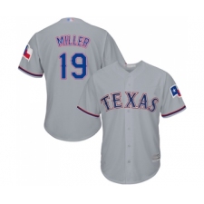 Men's Texas Rangers #19 Shelby Miller Replica Grey Road Cool Base Baseball Jersey