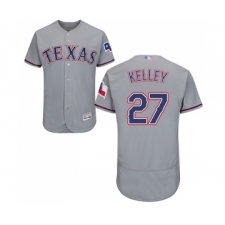 Men's Texas Rangers #27 Shawn Kelley Grey Road Flex Base Authentic Collection Baseball Jersey