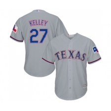 Youth Texas Rangers #27 Shawn Kelley Replica Grey Road Cool Base Baseball Jersey