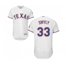 Men's Texas Rangers #33 Drew Smyly White Home Flex Base Authentic Collection Baseball Jersey