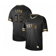 Men's Texas Rangers #35 Lance Lynn Authentic Black Gold Fashion Baseball Jersey