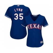 Women's Texas Rangers #35 Lance Lynn Replica Royal Blue Alternate 2 Cool Base Baseball Jersey
