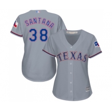 Women's Texas Rangers #38 Danny Santana Replica Grey Road Cool Base Baseball Jersey