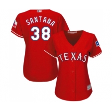 Women's Texas Rangers #38 Danny Santana Replica Red Alternate Cool Base Baseball Jersey