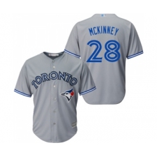 Men's Toronto Blue Jays #28 Billy McKinney Replica Grey Road Baseball Jersey