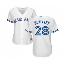 Women's Toronto Blue Jays #28 Billy McKinney Replica White Home Baseball Jersey