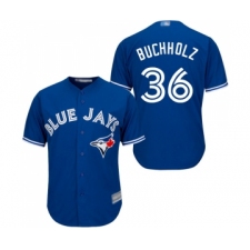 Men's Toronto Blue Jays #36 Clay Buchholz Replica Blue Alternate Baseball Jersey