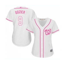 Women's Washington Nationals #9 Brian Dozier Replica White Fashion Cool Base Baseball Jersey