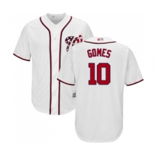 Men's Washington Nationals #10 Yan Gomes Replica White Home Cool Base Baseball Jersey