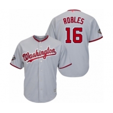 Youth Washington Nationals #16 Victor Robles Authentic Grey Road Cool Base 2019 World Series Bound Baseball Jersey