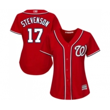 Women's Washington Nationals #17 Andrew Stevenson Replica Red Alternate 1 Cool Base Baseball Jersey