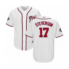 Youth Washington Nationals #17 Andrew Stevenson Authentic White Home Cool Base 2019 World Series Bound Baseball Jersey