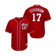 Youth Washington Nationals #17 Andrew Stevenson Replica Red Alternate 1 Cool Base Baseball Jersey