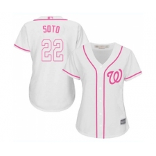 Women's Washington Nationals #22 Juan Soto Replica White Fashion Cool Base Baseball Jersey