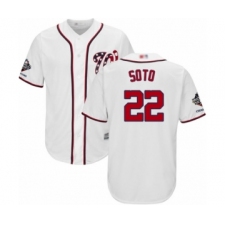 Youth Washington Nationals #22 Juan Soto Authentic White Home Cool Base 2019 World Series Champions Baseball Jersey