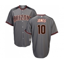 Men's Arizona Diamondbacks #10 Adam Jones Replica Grey Road Cool Base Baseball Jersey
