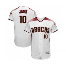 Men's Arizona Diamondbacks #10 Adam Jones White Home Authentic Collection Flex Base Baseball Jersey