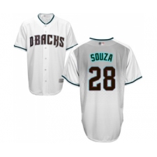 Men's Arizona Diamondbacks #28 Steven Souza Replica White Capri Cool Base Baseball Jersey