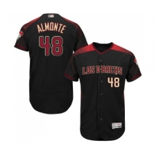 Men's Arizona Diamondbacks #48 Abraham Almonte Black Alternate Authentic Collection Flex Base Baseball Jersey