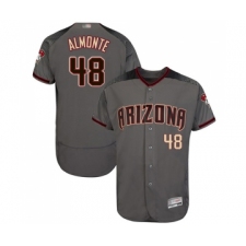Men's Arizona Diamondbacks #48 Abraham Almonte Grey Road Authentic Collection Flex Base Baseball Jersey
