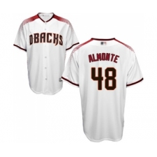 Men's Arizona Diamondbacks #48 Abraham Almonte Replica White Home Cool Base Baseball Jersey