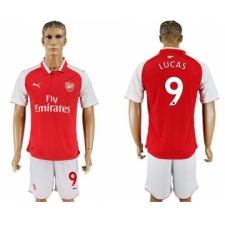 Arsenal #9 Lucas Home Soccer Club Jersey