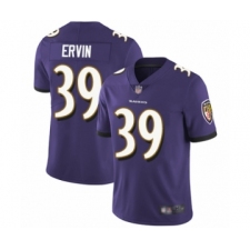Men's Baltimore Ravens #39 Tyler Ervin Purple Team Color Vapor Untouchable Limited Player Football Jersey