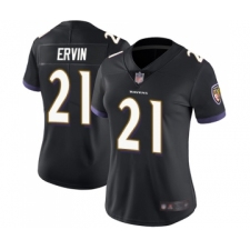 Women's Baltimore Ravens #21 Tyler Ervin Black Alternate Vapor Untouchable Limited Player Football Jersey