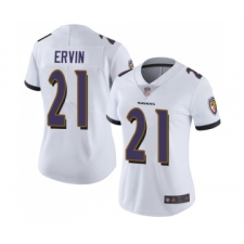 Women's Baltimore Ravens #21 Tyler Ervin White Vapor Untouchable Limited Player Football Jersey