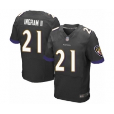 Men's Baltimore Ravens #21 Mark Ingram II Elite Black Alternate Football Jersey
