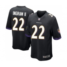 Men's Baltimore Ravens #22 Mark Ingram II Game Black Alternate Football Jersey
