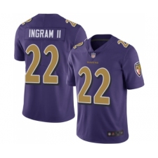 Men's Baltimore Ravens #22 Mark Ingram II Limited Purple Rush Vapor Untouchable Football Jersey