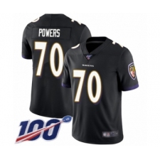 Men's Baltimore Ravens #70 Ben Powers Black Alternate Vapor Untouchable Limited Player 100th Season Football Jersey