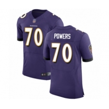Men's Baltimore Ravens #70 Ben Powers Purple Team Color Vapor Untouchable Elite Player Football Jersey