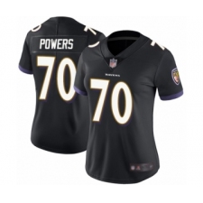 Women's Baltimore Ravens #70 Ben Powers Black Alternate Vapor Untouchable Limited Player Football Jersey