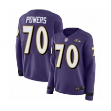 Women's Baltimore Ravens #70 Ben Powers Limited Purple Therma Long Sleeve Football Jersey