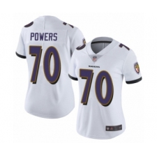 Women's Baltimore Ravens #70 Ben Powers White Vapor Untouchable Limited Player Football Jersey